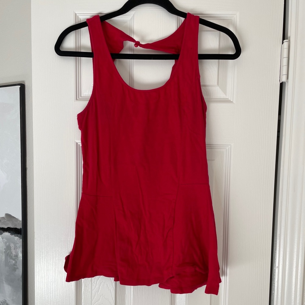 Red peplum top